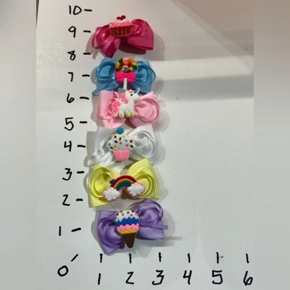 NEW‎ Hair Accessories set of 6 girls bow clips sweet treats